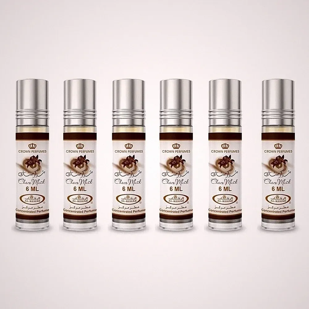 Al Rehab Choco Musk Roll On Perfume Oil 6 ml (0.2 Fl Oz) - 6-Pack