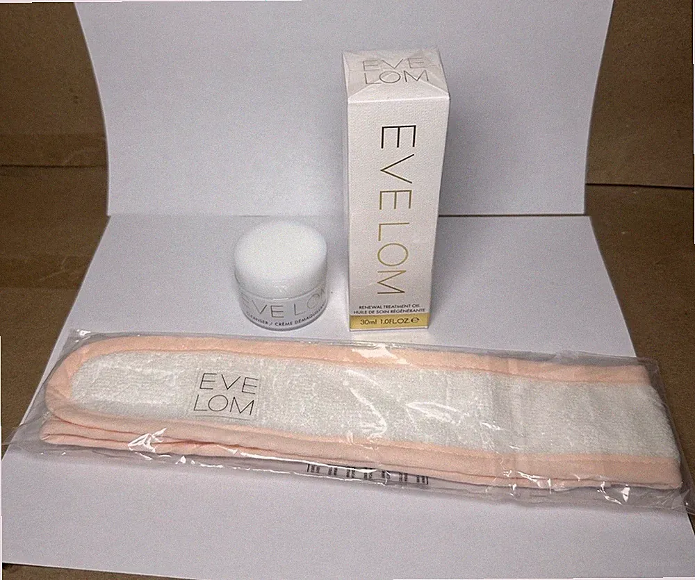 New Sealed Eve Lom Renewal Treatment Oil 1.0 Fl Oz W/ Headband & 0.7oz Cleanser