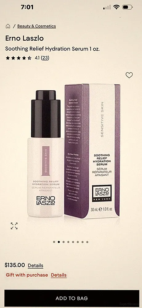 NIB & Sealed! Erno Laszlo Soothing Relief Hydration Serum 1.0 fl oz